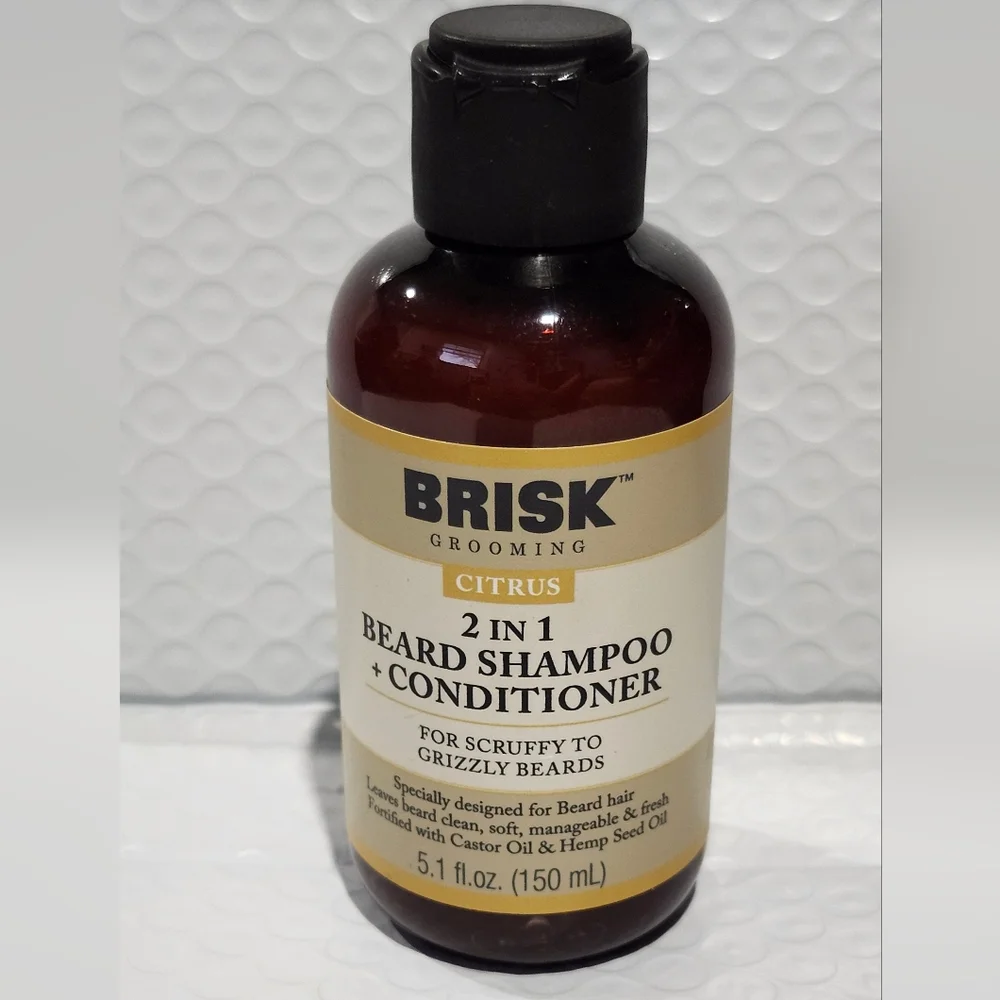 2 Brisk Grooming Citrus 2-in-1 Beard Shampoo + Conditioner